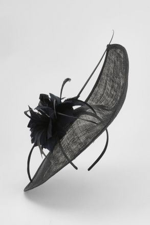 Karen Millen Womens Feather & Quill Disc Fascinator - Black - One Size