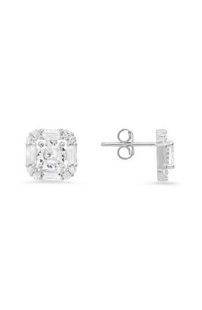 Queen Jewels Sterling Silver Cubic Zirconia Square Stud Earrings at Nordstrom Rack
