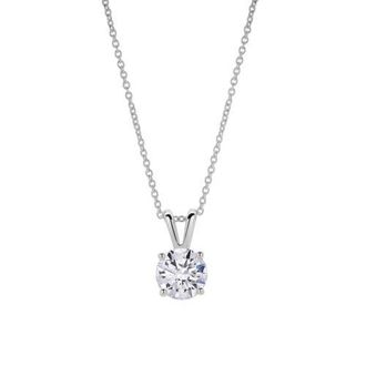 LuvMyJewelry Lucent 14K Gold Round Lab Grown Diamond Pendant - 1 Ct in 14K White Gold at Nordstrom