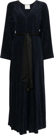 Forte_Forte sash velvet maxi dress - women - Polyester/Viscose - 0 - Blue
