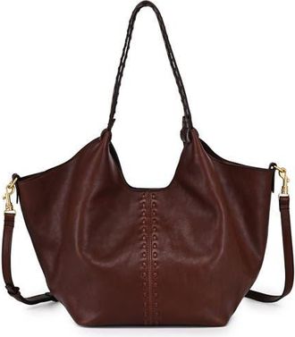 OLD TREND Magnolia Genuine Leather Handwoven Convertible Tote in Brown at Nordstrom