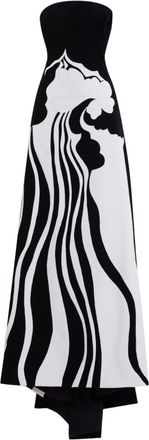 Saiid Kobeisy Strapless Embroidered Crepe Dress