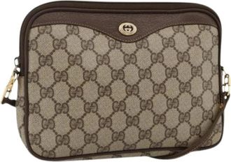 Gucci Pre-owned Cross Body Bags, female, Beige, Size: ONE SIZE Pre-owned Vintage GG Canvas Shoulder Bag