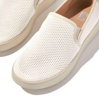 FitFlop Womens Rally Suede Slip-On In Urban White