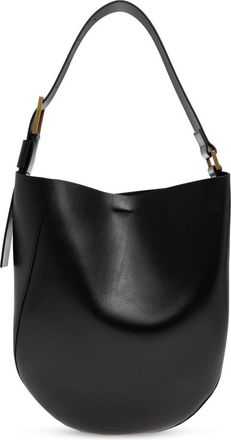 AllSaints Luna Leren Hobo Schoudertas - Dames - Schoudertassen - Zwart - ONE Size - Leer - Tassen