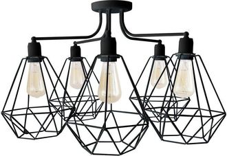 Netlighting Karo Multi Arm Semi Flush Ceiling Light Black 75cm