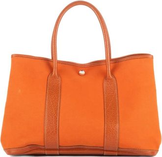 Herm&egrave;s Borsa tote con rifinitura in pelle - Arancione