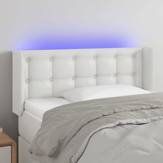 vidaXL Cabecero Con Led Cuero Sint&eacute;tico Blanco 103x16x78/88 Cm Vidaxl