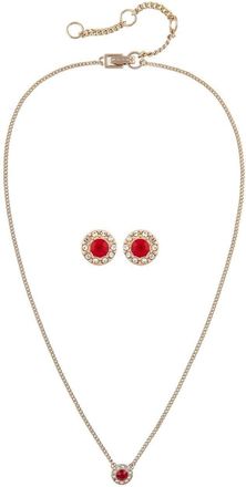 Givenchy 2000s earrings and necklace set - women - Crystal/Gold Plated Brass - One Size