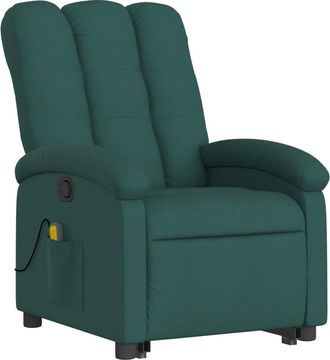 vidaXL Vidaxl - Silla De Masaje Reclinable De Pie De Tela Verde Oscura