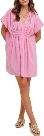 Wishlist Ruched Cover-Up Dress in Hibiscus at Nordstrom Rack, Size Medium