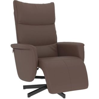 vidaXL Sill&oacute;n Reclinable Con Reposapi&eacute;s Cuero Sint&eacute;tico Marr&oacute;n Vidaxl