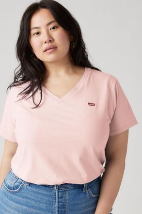 Levi's V Neck Tee (Plus Size) - Mujer - 2X - Rosa / Potpourri