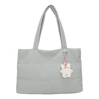 Generic Cymwer Women Quilted Tote Bag Large Shoulder Bag Work Bag for Travel Work (Light Blue)