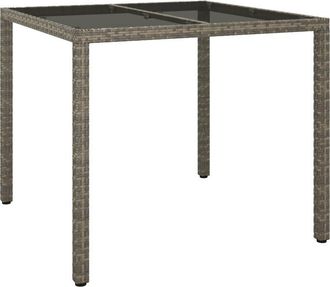 vidaXL Mesa de comedor de jardín Gris 90 x 90 x 75 cm Poliratán Vidaxl