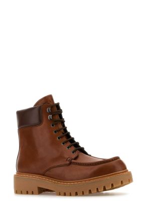 Prada Mens Caramel Leather Ankle Boots Cognac Vitello Stivali