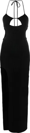 Off-white cut-out halterneck dress - women - Elastane/Polyamide/Polyester/Viscose - 40 - Black