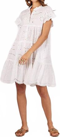 Rubyyaya Rose Mini Dress In White