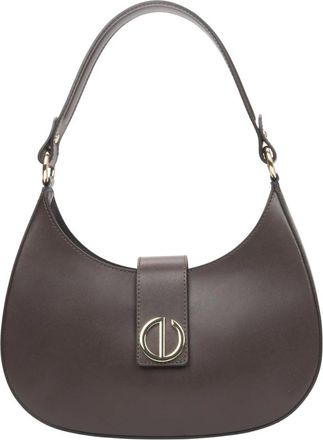Estro & Luminara Italische Leren Schoudertas - Dames - Schoudertassen - Bruin - ONE Size - Leer - Tassen