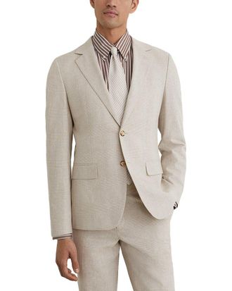 Reiss Cheltenham Check Blaze Linen-Blend Formal Jacket