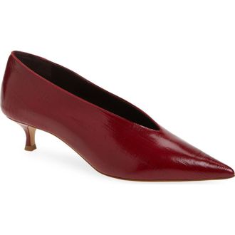 Le Monde Beryl Babouche Kitten Heel Pump in Oxblood at Nordstrom, Size 10.5Us