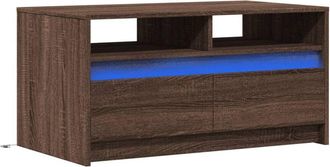 vidaXL Coffee Table with led Lights Brown Oak Engineered Wood Vidaxl