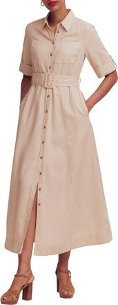 Boden Ora Linen Blend Shirt Dress in Coffee at Nordstrom, Size 12