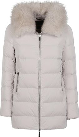 Moorer Dorado-Fur-OS Polyamide-Blend Fur-Trim Hooded Down Coat