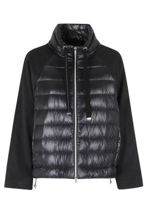 Herno Black High Neck Drawstring Double-Slider Zip Polyester Down Jacket