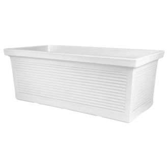 Monacis Macetero Decorativo Cl&aacute;sico Tradicional De 80x40 Cm Y 34 Cm De Alto, Fabricado En Pol&iacute;mero Blanco Resistente Para Plantas De Jard&iacute;n Y Terraza
