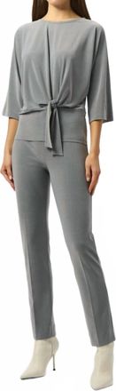 Joseph Ribkoff Silky Knit Straight Leg Pull-On Pants In Grey Melange