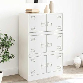vidaXL Aparador De Acero Blanco 67x39x107 Cm Vidaxl
