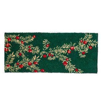 Tag Winter Sprig Coir Door Mat Natural Christmas Doormat Green at Nordstrom, Size Medium