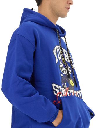 Msgm Logo-Embroidered Cotton Sweatshirt - Blue
