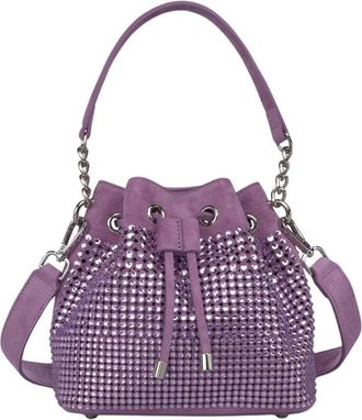 Alma En Pena Rhinestone emmer tas - Dames - Schoudertassen - Paars - ONE Size - Tassen