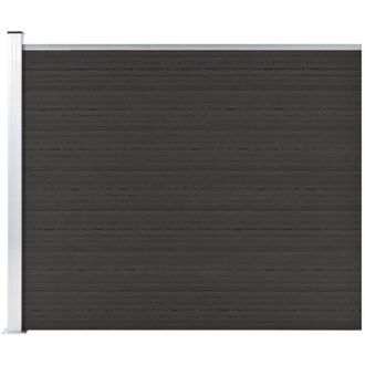 vidaXL Pannello di Recinzione in wpc 175x146 cm Nero - Vidaxl