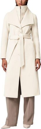 Soia & Kyo Ilana Bib Detail Wool Blend Trench Coat in Powder at Nordstrom, Size Xx-Small