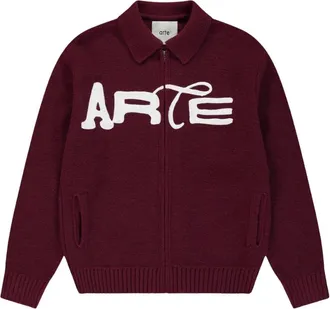 Arte Stencil Ritssluiting Vest - Heren - Vesten - Rood - S - Katoen - Truien & Vesten