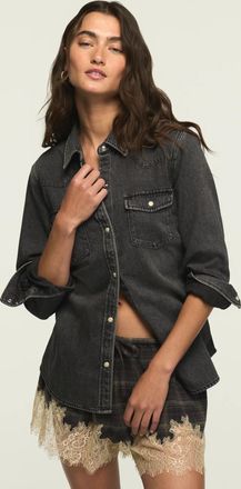 Lucky Brand Womens Denim Western Shirt