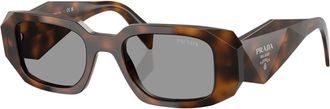Prada Rechthoekige Acetaat Zonnebril - unisex - Zonnebrillen - Bruin - 49 MM - Accessoires