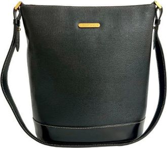 Burberry Pre-owned Bucket Bags, female, Black, Size: ONE SIZE Pre-owned Leather Bucket Bag