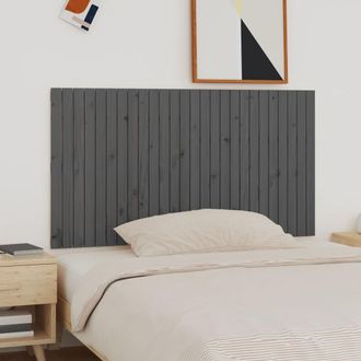 vidaXL Cabecero De Cama De Pared Madera Maciza Pino Gris 166x3x90 Cm Vidaxl