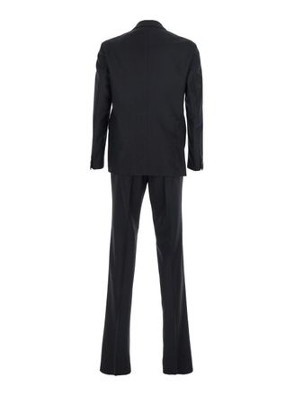 Tagliatore Mens Black Single-Breasted Wool Suit Virgin Suits