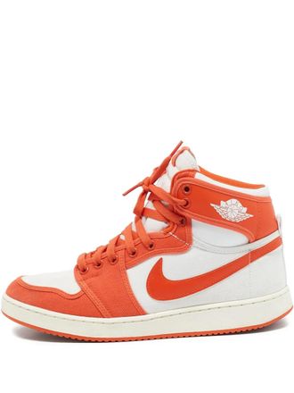 Nike Jordan pre-owned Air Jordan 1 leather sneakers - Orange