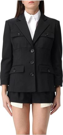 Elisabetta Franchi Multi-pocket Blazer - female - Elisabetta Franchi - Blazers - Black - XS - Jackets