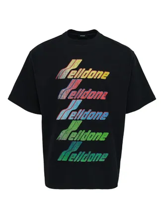 We11done rainbow-logo T-shirt - Black