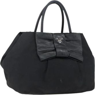 Prada Pre-owned Handbags, female, Black, Size: ONE SIZE Pre-owned Vintage Nylon Handbag