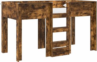vidaXL Cama Litera Para Ni&ntilde;os Roble Ahumado 75 X 190 Cm Vidaxl