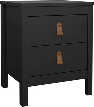 Dmora Comodino Janette, Comò basso, Tavolino da notte, Mensola da letto, 44x38 h54 cm, Nero - Dmora