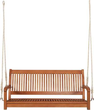 Costway Costway - Banco Columpio Con 2 Asientos/columpio De Eucalipto Para P&oacute;rtico Con 2 Cuerdas Resistentes, Capacidad De Carga De 360 Kg/para P&oacute;rtico Patio 